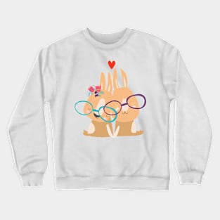 Bunny couple wearing glasses Crewneck Sweatshirt